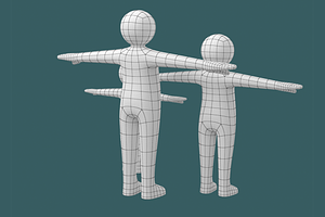 Stickman Kids In T-Pose BUNDLE