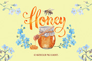 Watercolor happy bee clipart set, an Illustration by Art & Things (Thumbnail 4 of 6)