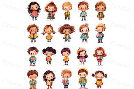 Cartoon Children Isolated Characters, a Person Illustration by Bubert Art