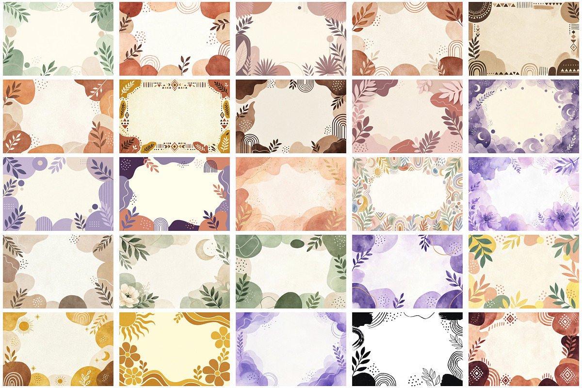 Boho Borders Bundle, a Background Graphic by Forhadx5 (Photo 5 of 9)