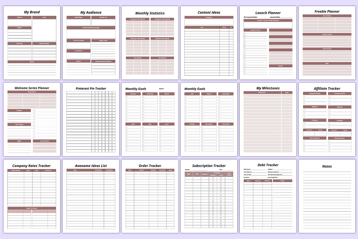 Ultimate Planner Sheets Bundle Canva, a Stationery Template by Mustafiz (Photo 8 of 9)