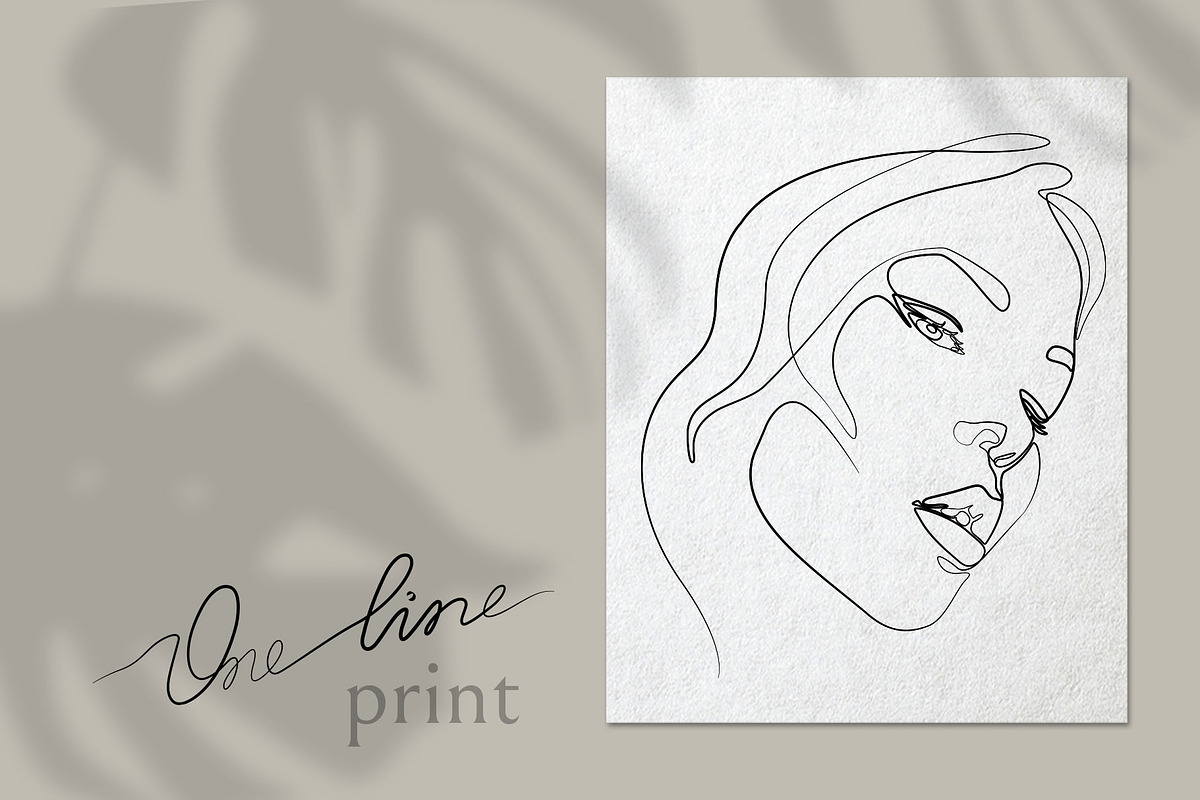 Woman Face Line Art Print, a Person Illustration by Anastasiia_Dzhioeva (Photo 3 of 3)