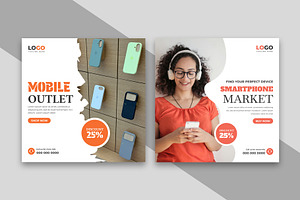 Mobile Outlet Social Media Post, a Social Media Template by nandinigraphics