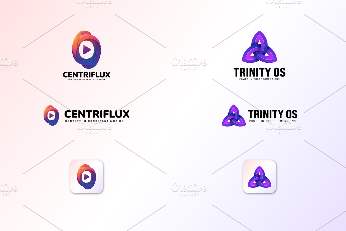 10 Vibrant 3D Gradient Logo Pack, a Branding & Logo Template by AmmarZahoor (Photo 7 of 10)