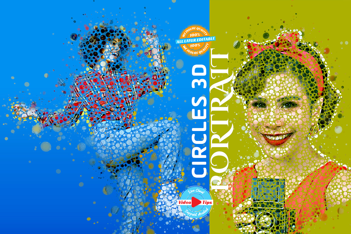 Circles 3D Photoshop Action, an Action Add-On by MRI STUDIO (Photo 1 of 19)