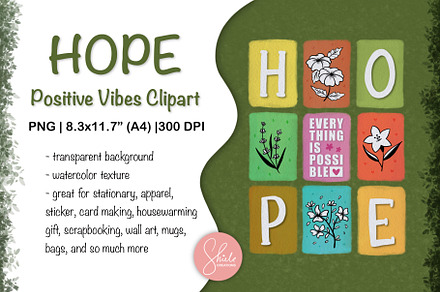 HOPE - Positive Vibes PNG Clipart