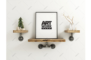 Frame Mockup Floating Industrial