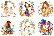 Watercolor Mother’s Day Clipart, an Illustration by Designking (Thumbnail 3 of 5)