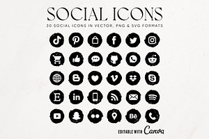 Black & White Social Icon Bundle
