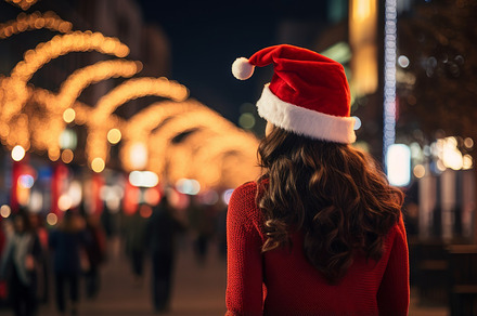 woman at christmas in the city, a Photo by Pictures for you!!!!!!!!!