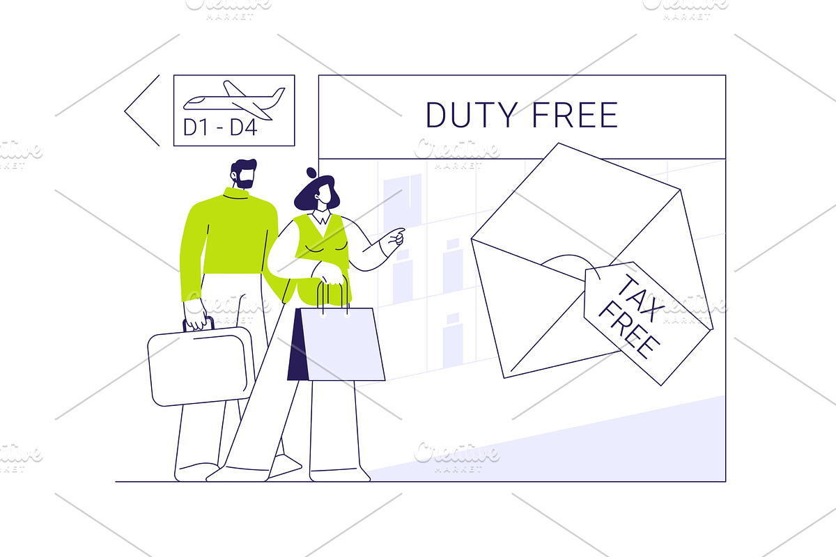 Duty free shop abstract concept, a Finance Illustration by Visual Generation