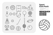 Sports Equipment Icon Set, an Outline Icon by erifqizeicon (Thumbnail 2 of 3)