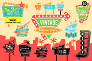 Vintage neon sign template, a Decorative Illustration by faitotoro (Thumbnail 1 of 3)