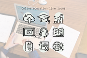 Online education line icons, an Outline Icon by Lyolya Profitrolya (Thumbnail 1 of 2)