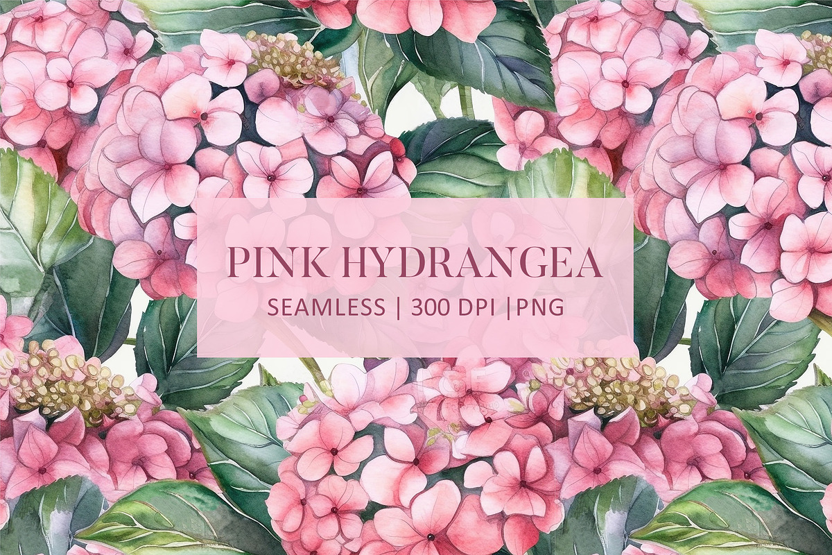 PINK HYDRANGEA Seamless Pattern