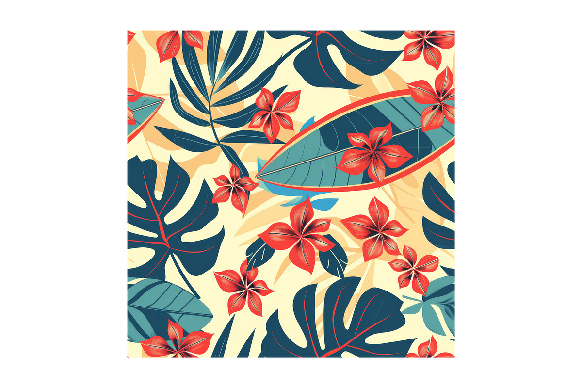 Retro Hawaiian Print Digital Paper, a Pattern Graphic by Chromolume Studio (Photo 27 of 28)
