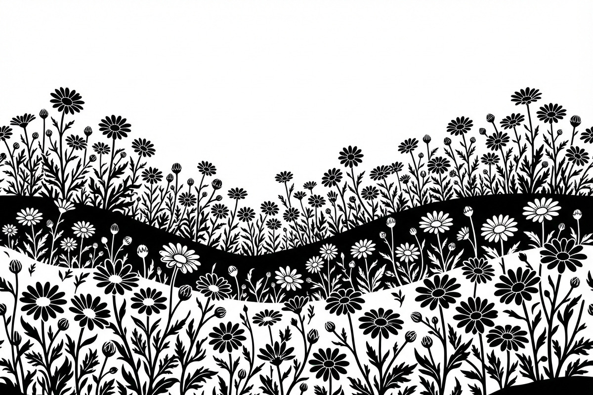 60 Daisy Flower Field Silhouette, a Seasonal Illustration by Amazin_art (Photo 26 of 36)