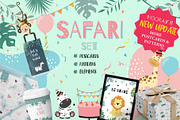 Cute safari set print and pattern, an Animal Illustration by Piixypeach (Thumbnail 1 of 10)