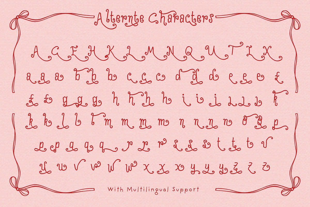 Amore House Curly Handwriting, a Handwritten Font by Sloulyfe (Photo 8 of 9)