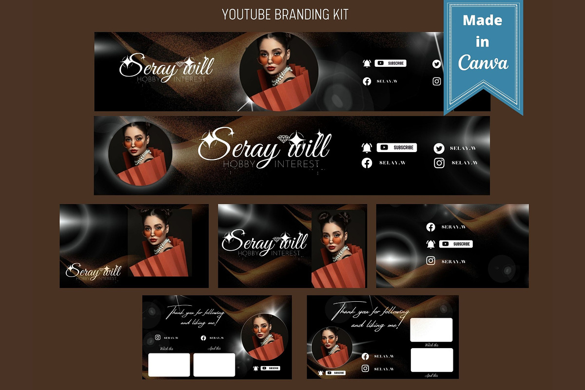 Editable YouTube Branding Kit, a Social Media Template by Jaboor Magics (Photo 1 of 8)