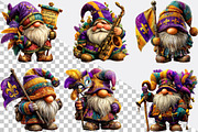 Watercolor Mardi Gras Gnomes Clipart, an Illustration by SVGArt (Thumbnail 4 of 7)