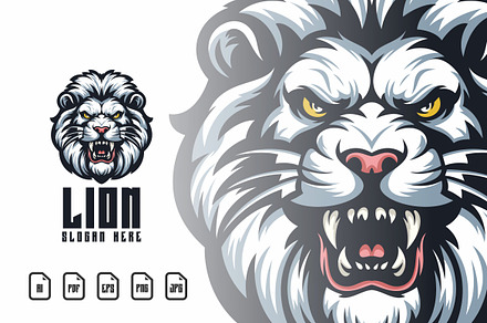 Lion Mascot Logo Illustration