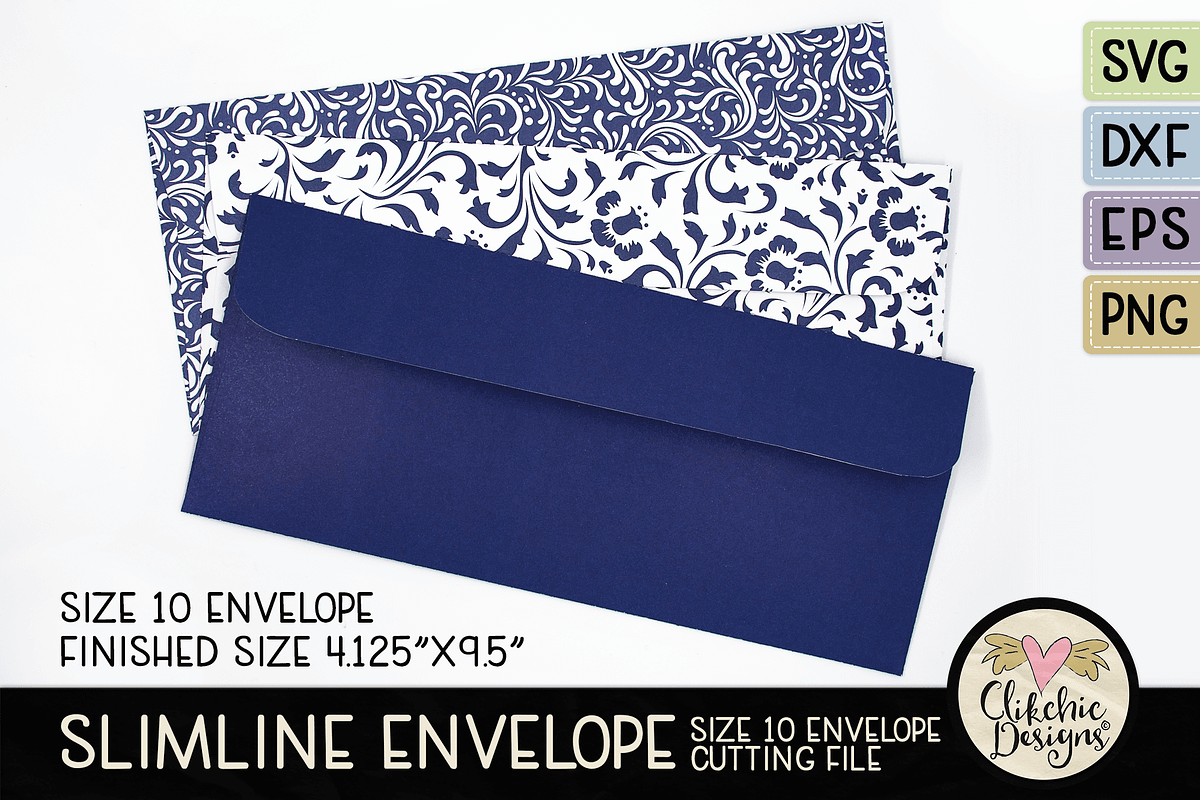 Slimline Size 10 Envelope SVG, an Invitation Template by Clikchic Designs (Photo 1 of 4)
