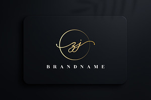 Letter ZJ Handwritten Signature Logo