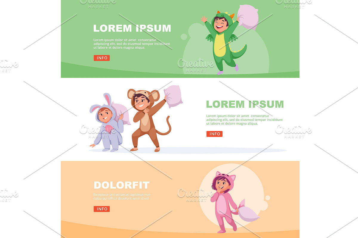 Pajamas party. kids in cute pajamas, a Sport Illustration by Onyx
