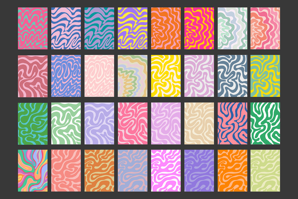 GROOVY PATTERNS. Y2K VECTOR TEXTURES, a Pattern Graphic by craftlove (Photo 8 of 13)
