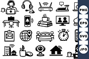 Remote Work Icon Collection for Digi, an Illustration by designvectx (Thumbnail 1 of 3)