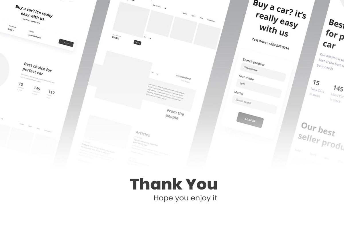 Car Dealer Wireframe Website, a Wireframe Template by INSPR STD (Photo 6 of 6)
