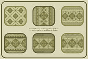 Green Olive Geometric Ethnic pattern, a Pattern Graphic by ThaiByGaew (Thumbnail 2 of 5)