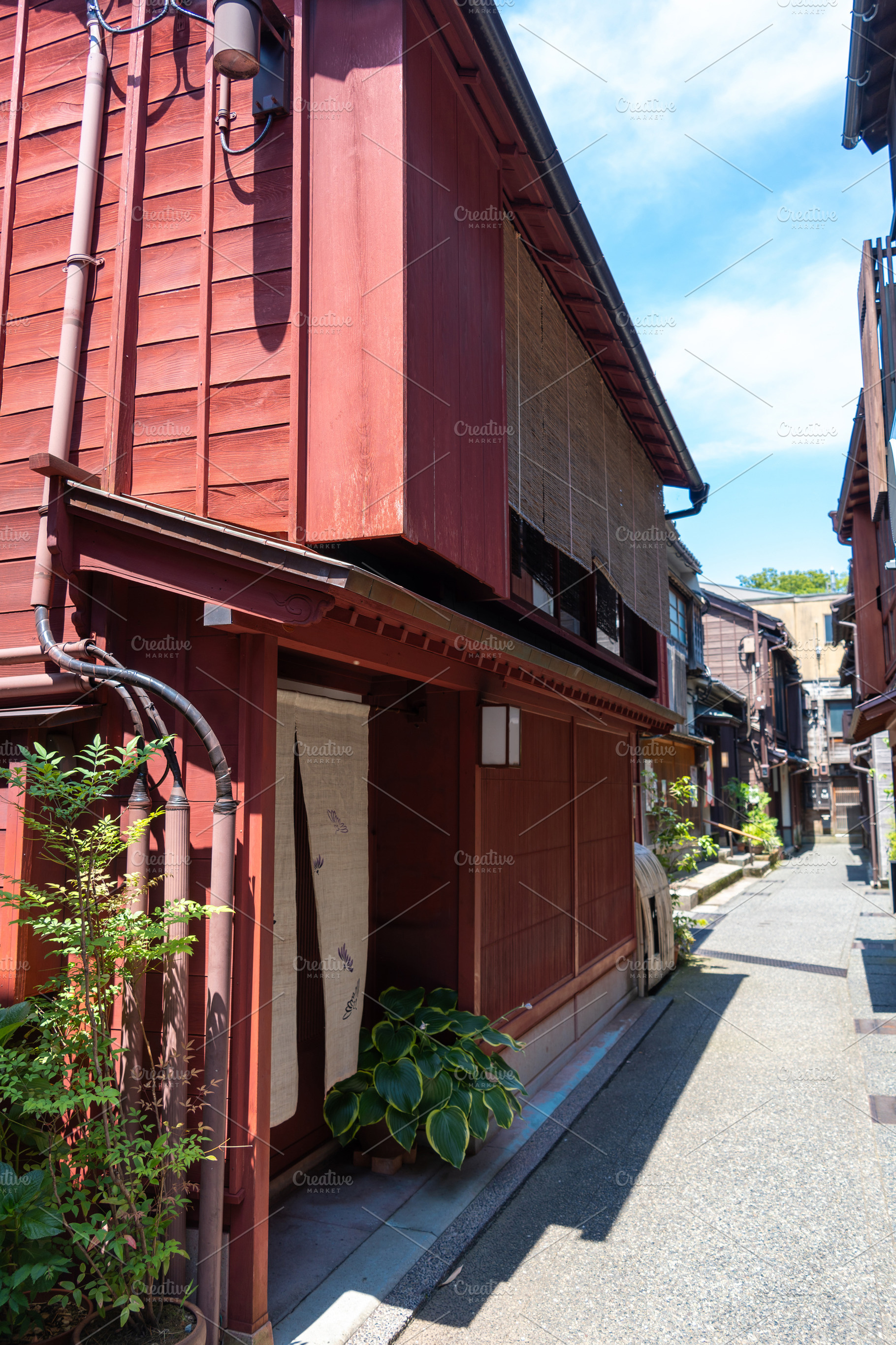 Traditional wooden houses in Kazue-machi, Kanazawa, Japan old di, an Architecture Photo by GoodGoods