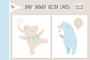 Baby Shower Vector Cards & Patterns, a Seasonal Illustration by Pokraky (Thumbnail 2 of 6)