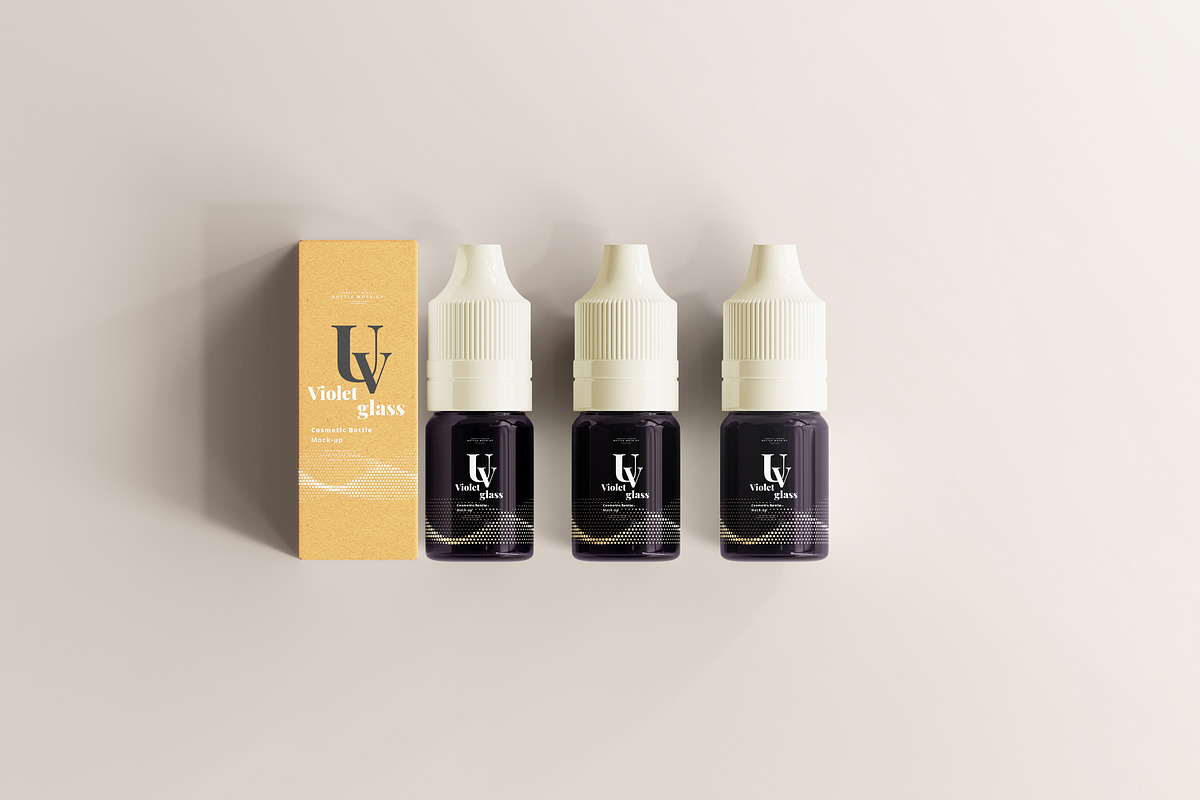 Violet Glass Dropper Bottle Mock-up, a Cups & Container Mockup by pmvch (Photo 12 of 20)