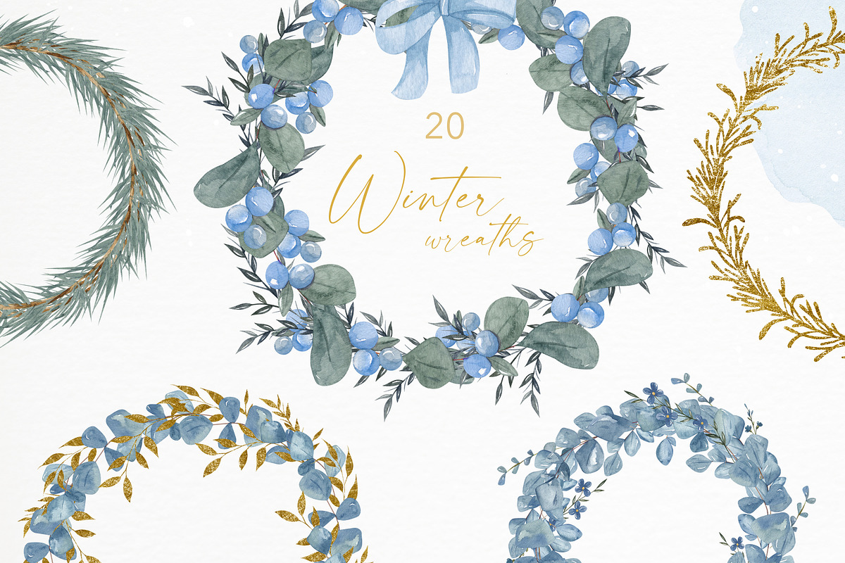 Cold winter.Watercolor Christmas Set, a Seasonal Illustration by Ooh Lily (Photo 5 of 20)
