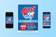 Retro 4th July Flyer Set, a Flyer Template by Aiyari Graphic (Thumbnail 1 of 3)