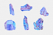 Watercolor Crystal Clipart, an Illustration by TigerlilyDesignCo (Thumbnail 4 of 5)