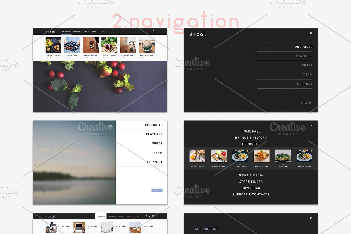 4ocal Web UI Kit Bundle, an UI Kit Template by 4EB Studio (Photo 5 of 14)