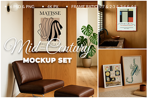 Mid-Century Style Posters Mockups 6