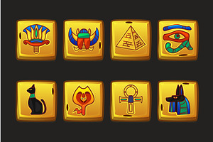 Golden UI symbols set-Egyptian, an Icon by BabySofja