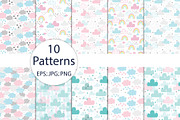 lovely clouds patterns collection!, a Pattern Graphic by Irene_Boiko_ART (Thumbnail 1 of 6)