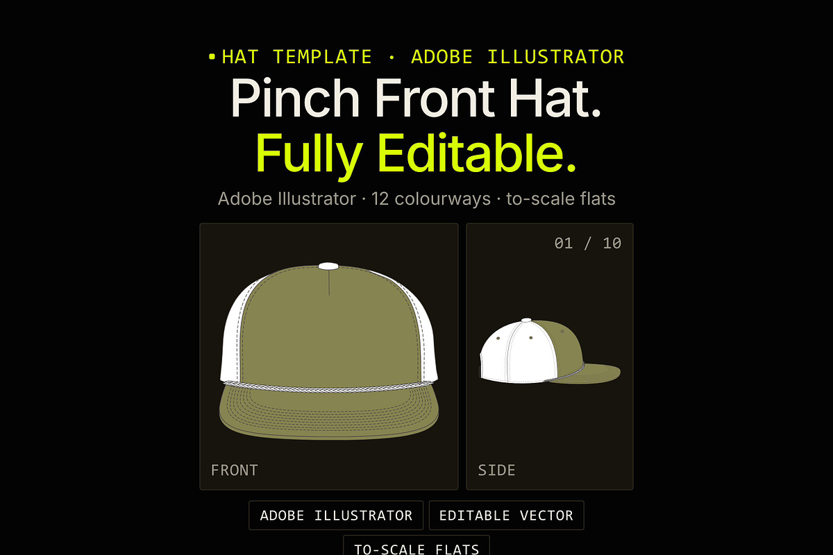 Hat Template - Pinch Hat, a Hat Mockup by Template Haven (Photo 1 of 12)