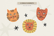 Wild Cats Clipart Set, an Animal Illustration by Irina Ostapenko (Thumbnail 3 of 6)