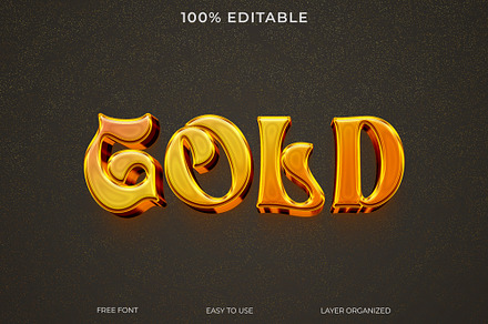 Gold Color Luxury 3D Text Effect