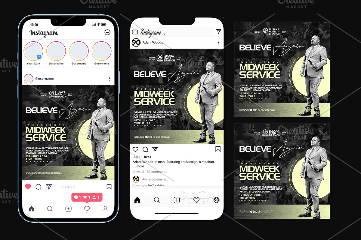 Midweek Prayer Service Church Flyer, a Social Media Template by church flyer templates (Photo 5 of 9)