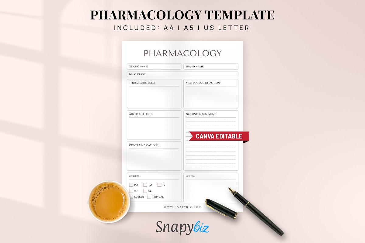 Canva Pharmacology Nursing PDF, a Stationery Template by Snapybiz (Photo 7 of 11)