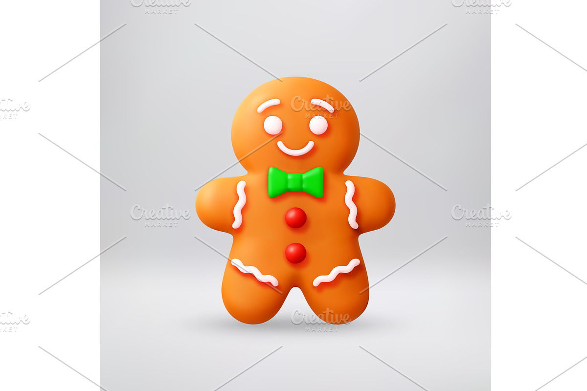 Happy gingerbread man cookie, an Object Illustration by Abscent