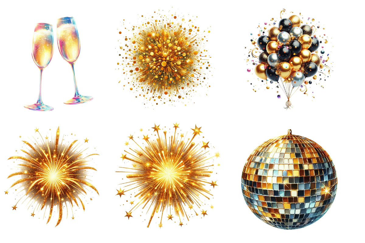 Happy New Year 2025 Clipart, an Illustration by Designworld (Photo 3 of 5)